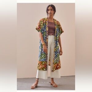 Current Air (made for Anthropologie) Floral Shine Duster Kimono, One Size